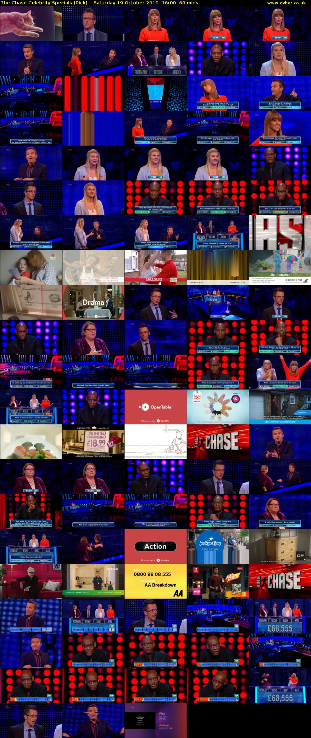 The Chase Celebrity Specials (Pick) Saturday 19 October 2019 16:00 - 17:00