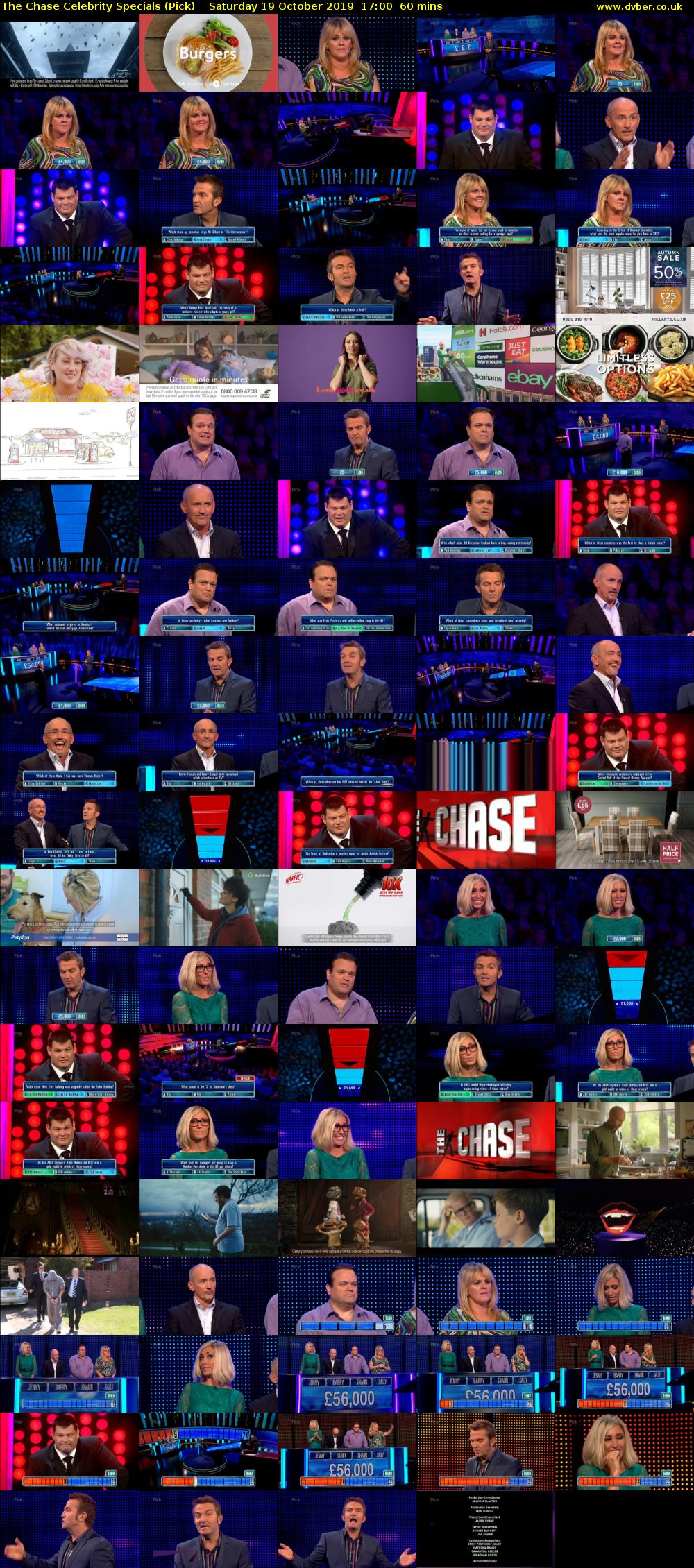 The Chase Celebrity Specials (Pick) Saturday 19 October 2019 17:00 - 18:00