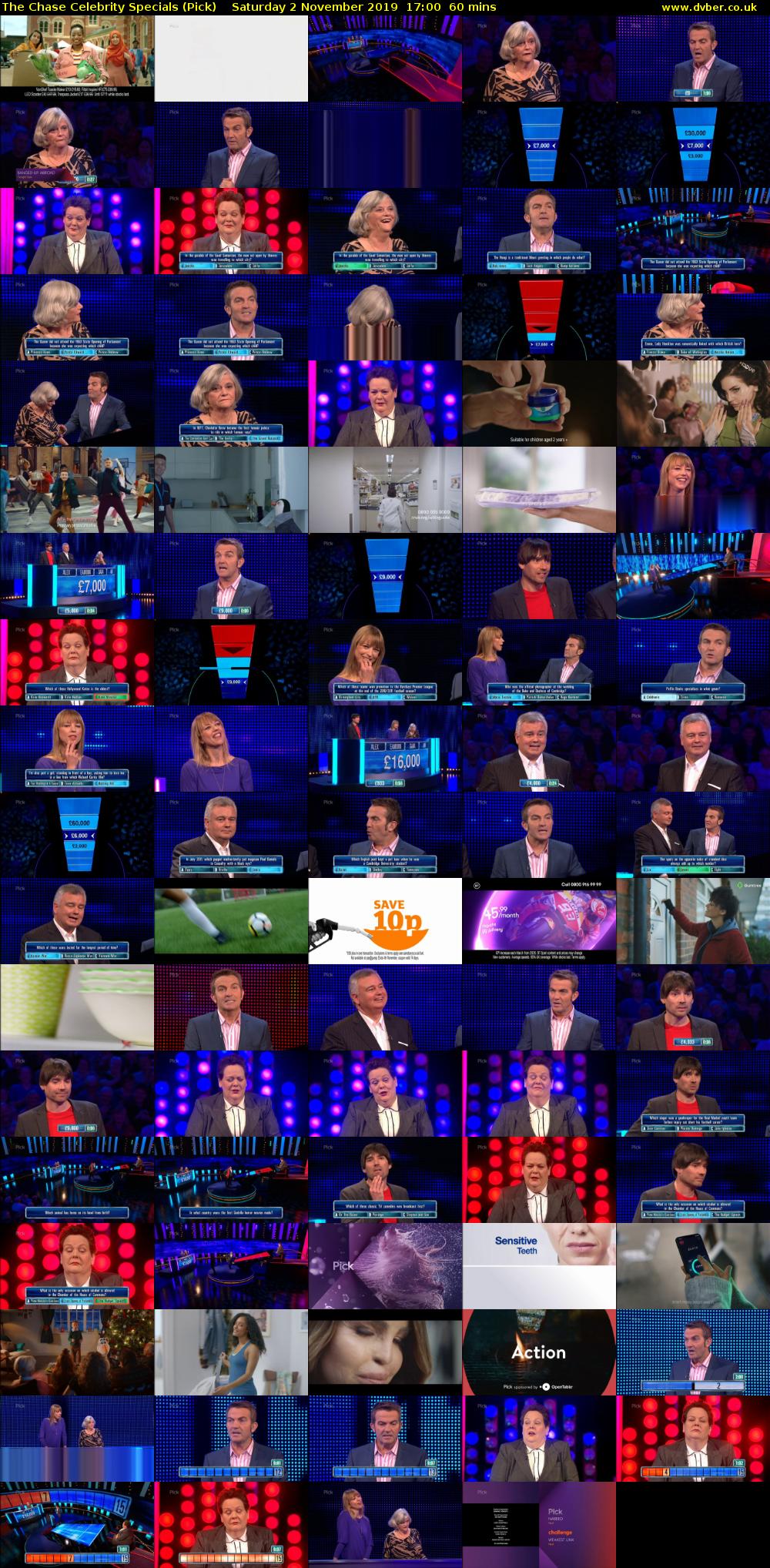 The Chase Celebrity Specials (Pick) Saturday 2 November 2019 17:00 - 18:00