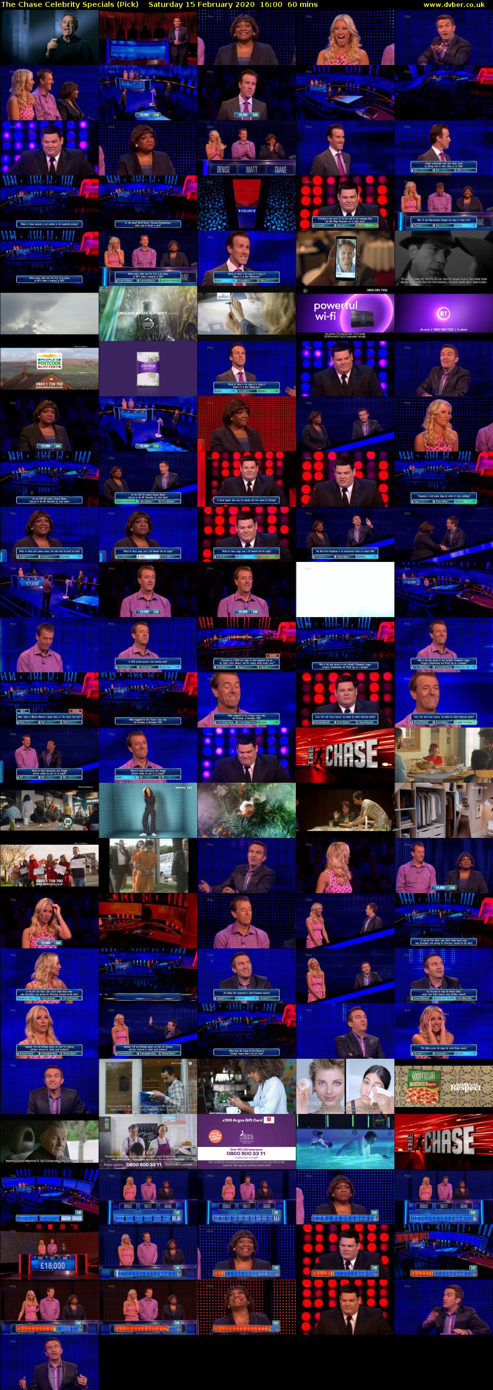 The Chase Celebrity Specials (Pick) Saturday 15 February 2020 16:00 - 17:00