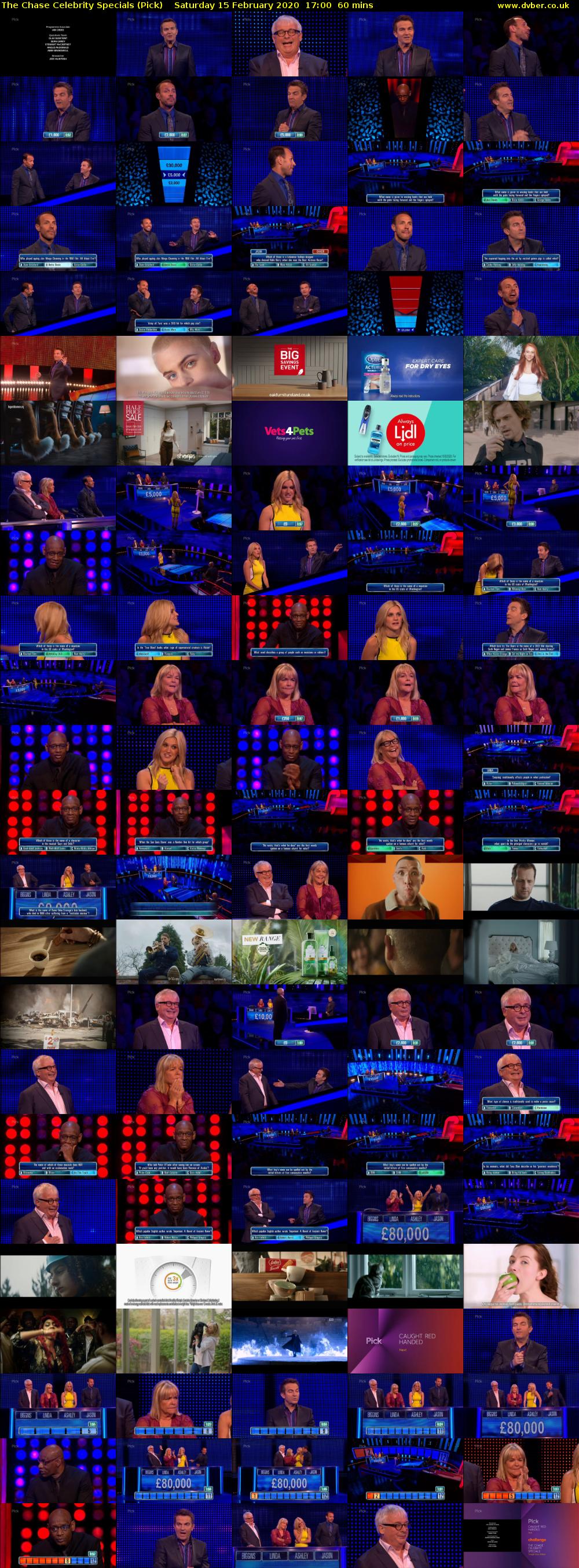 The Chase Celebrity Specials (Pick) Saturday 15 February 2020 17:00 - 18:00