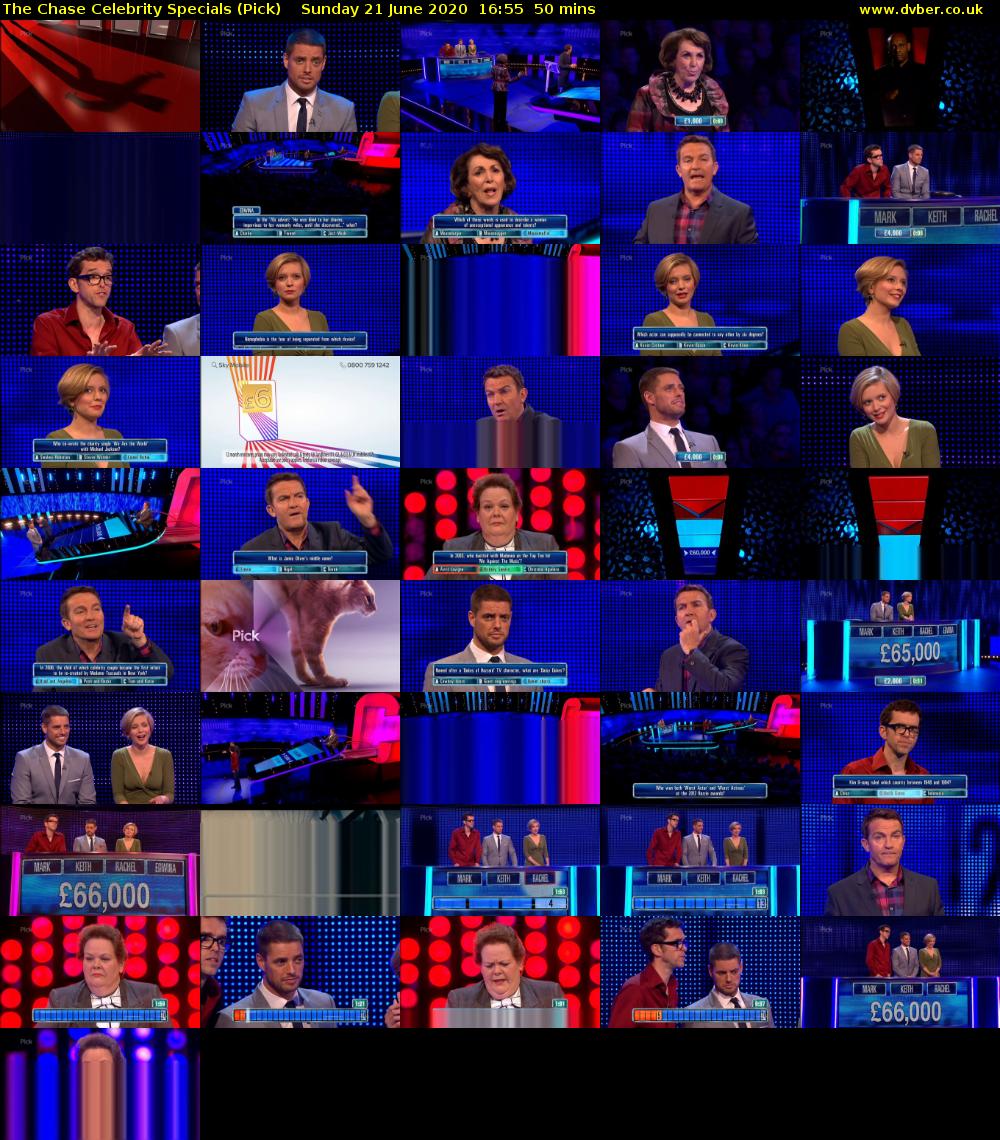 The Chase Celebrity Specials (Pick) Sunday 21 June 2020 16:55 - 17:45