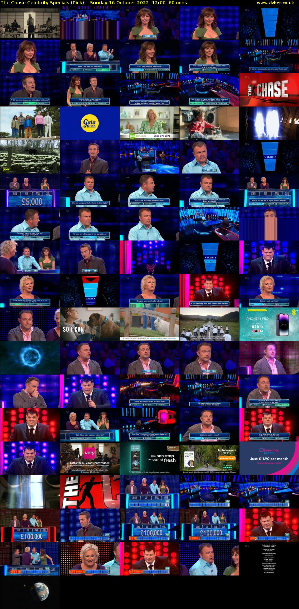 The Chase Celebrity Specials (Pick) Sunday 16 October 2022 12:00 - 13:00