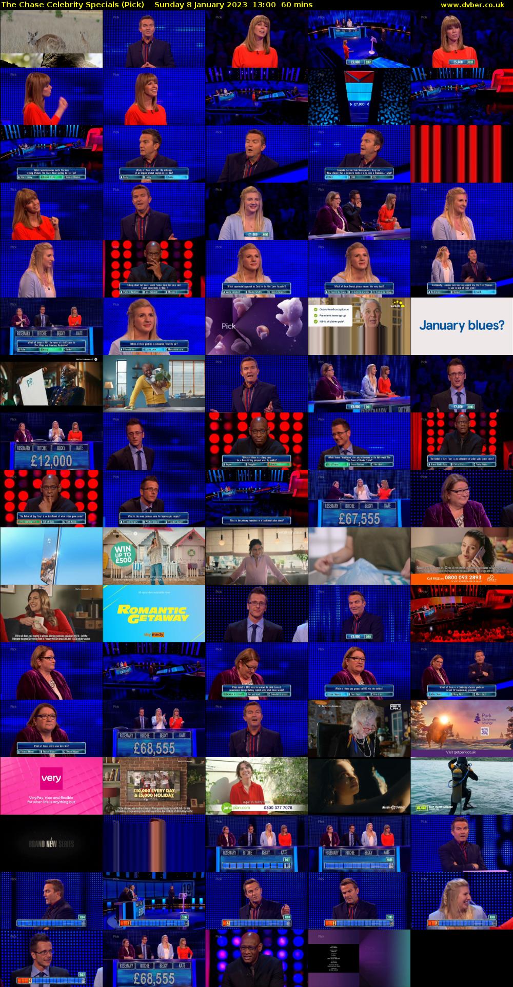 The Chase Celebrity Specials (Pick) Sunday 8 January 2023 13:00 - 14:00