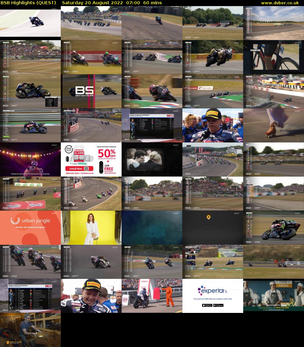 BSB Highlights (QUEST) Saturday 20 August 2022 07:00 - 08:00