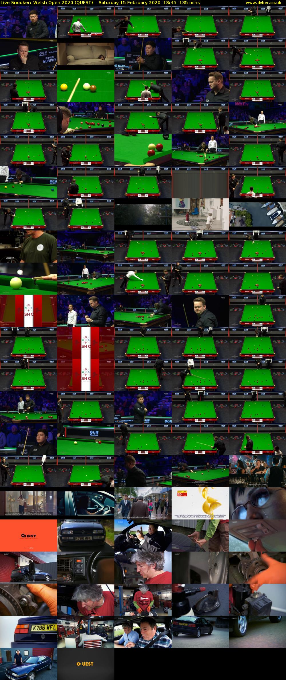 Live Snooker: Welsh Open 2020 (QUEST) Saturday 15 February 2020 18:45 - 21:00