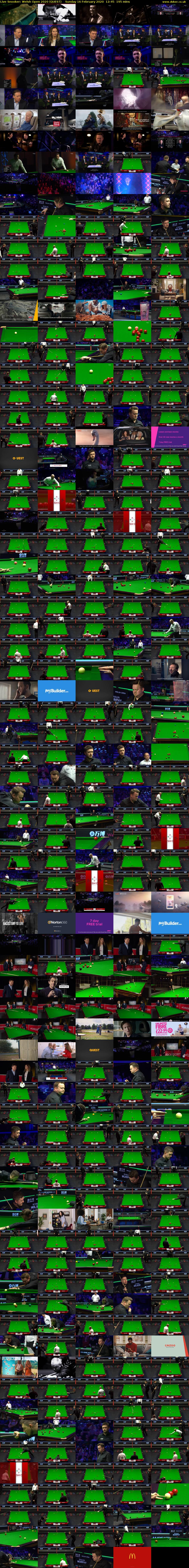 Live Snooker: Welsh Open 2020 (QUEST) Sunday 16 February 2020 12:45 - 16:00