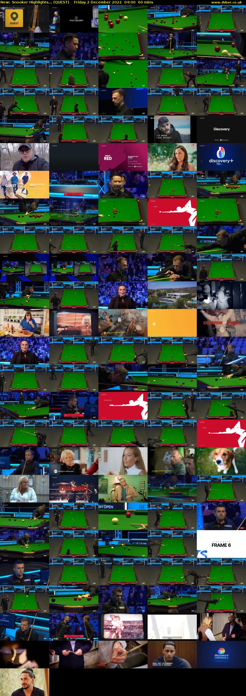 Snooker Highlights... (QUEST) Friday 2 December 2022 04:00 - 05:00