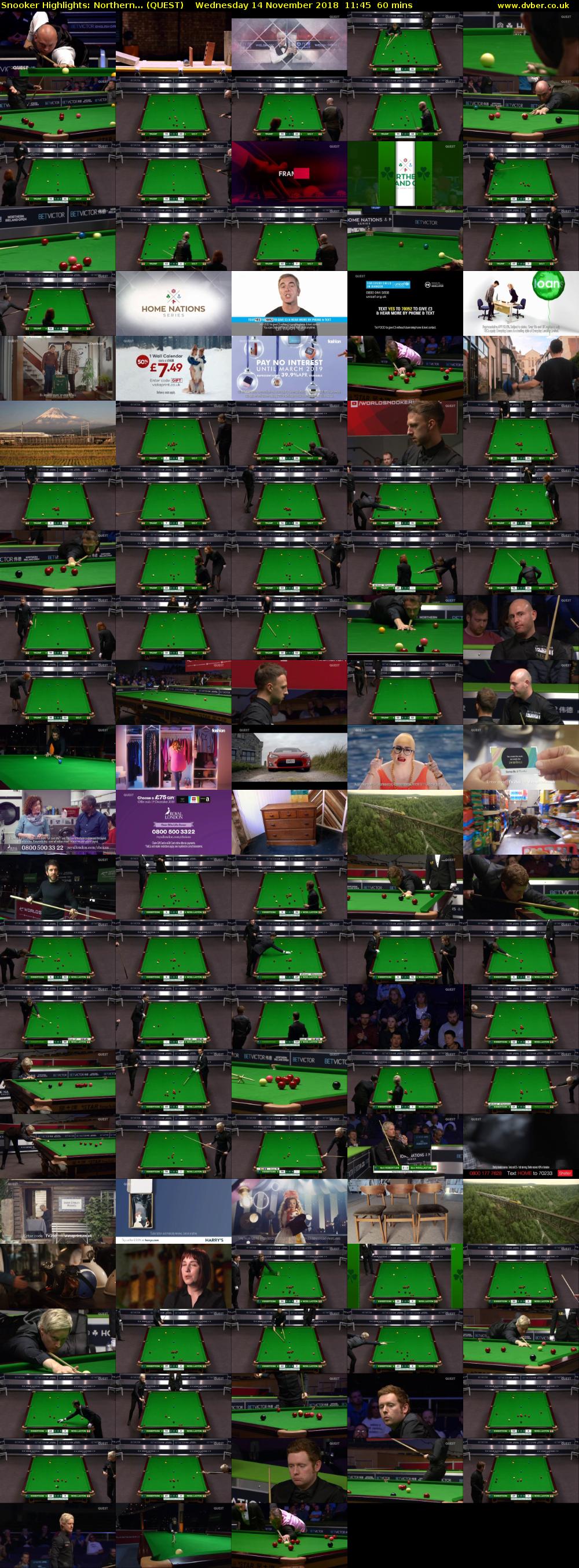 Snooker Highlights: Northern... (QUEST) Wednesday 14 November 2018 11:45 - 12:45