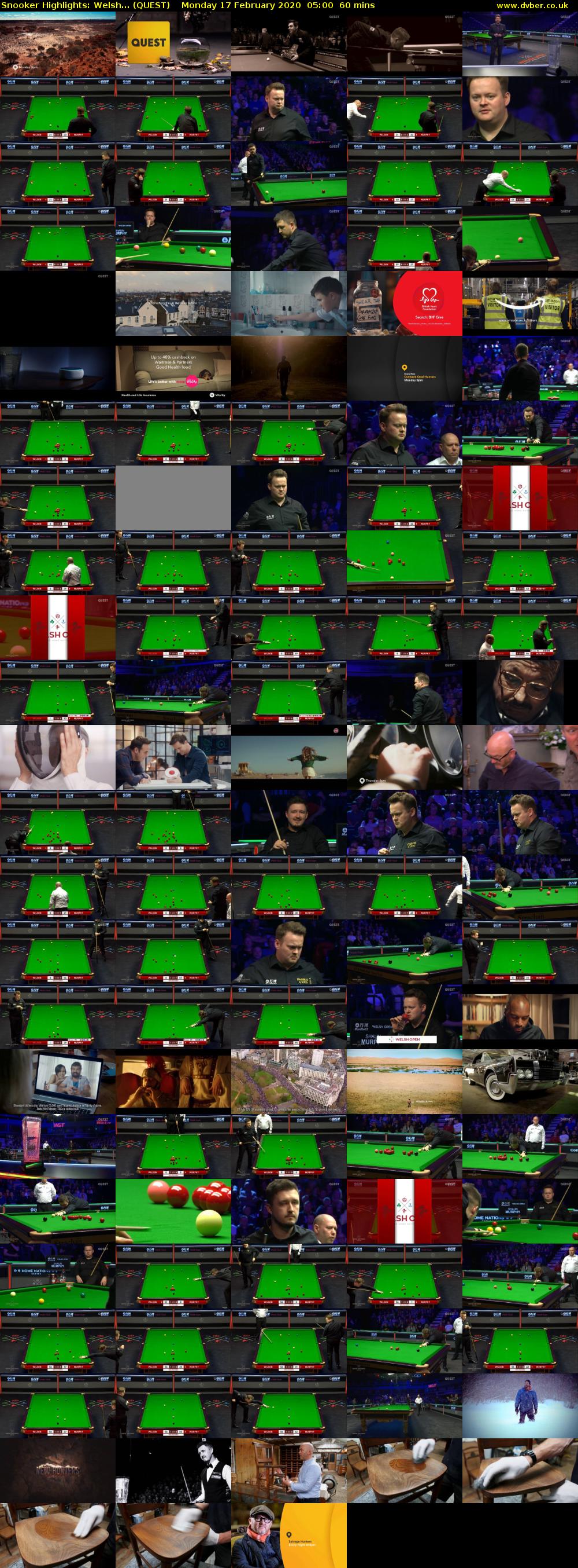 Snooker Highlights: Welsh... (QUEST) Monday 17 February 2020 05:00 - 06:00