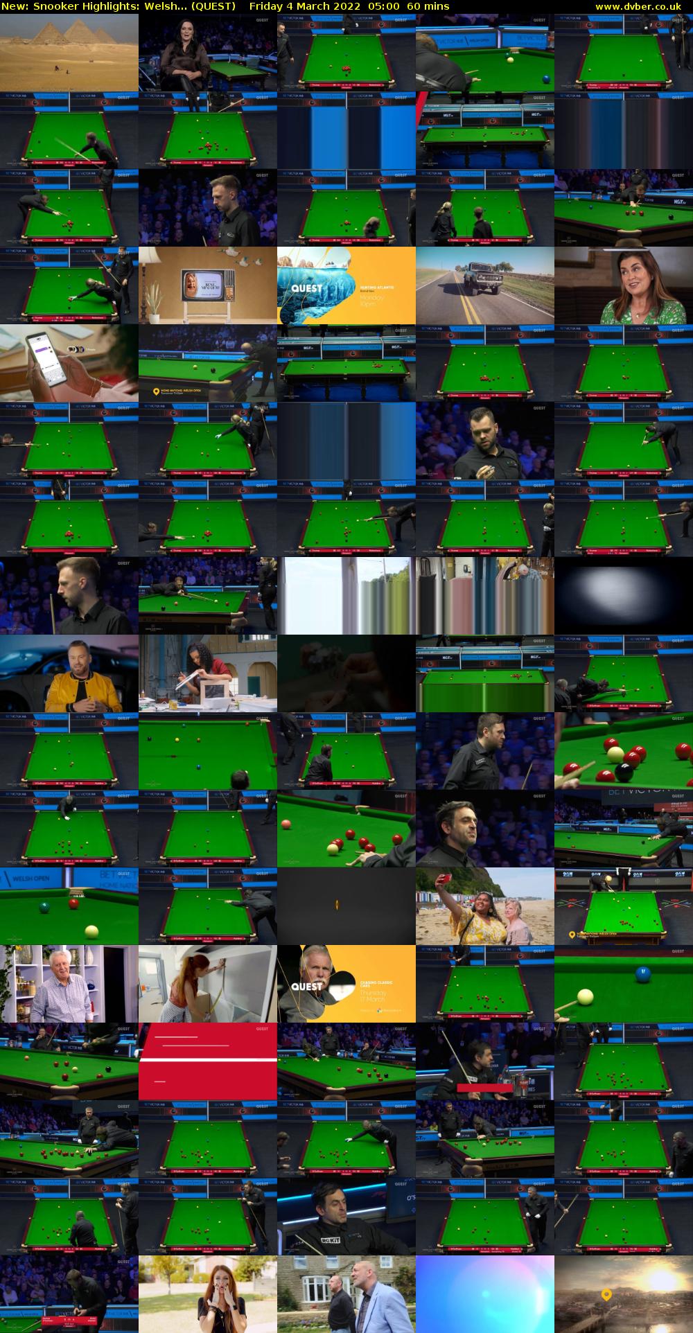 Snooker Highlights: Welsh... (QUEST) Friday 4 March 2022 05:00 - 06:00