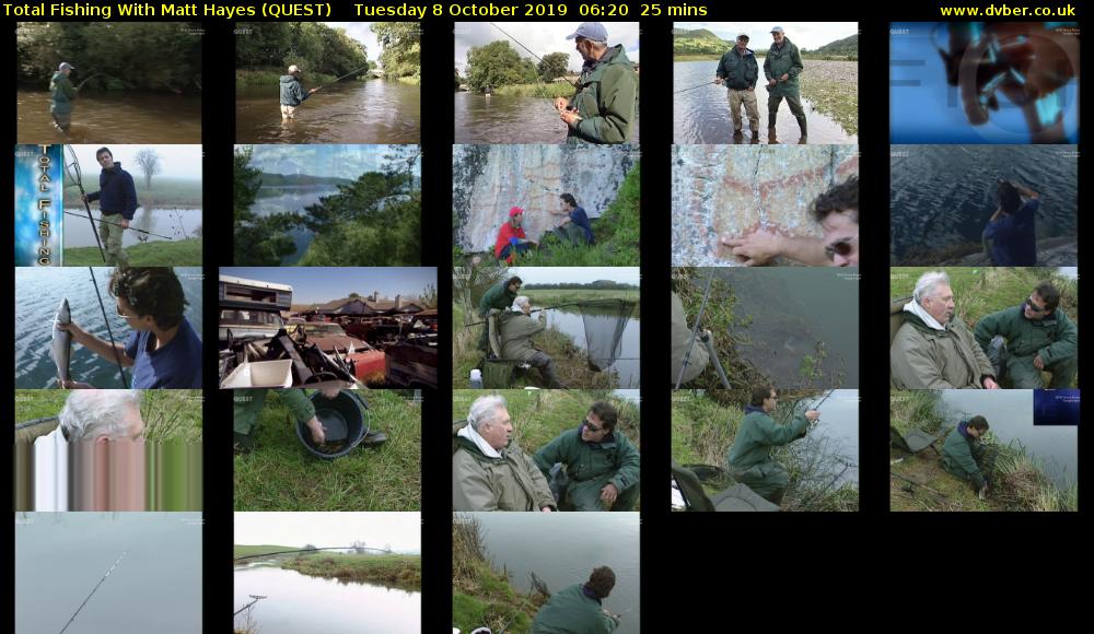 Total Fishing With Matt Hayes (QUEST) Tuesday 8 October 2019 06:20 - 06:45