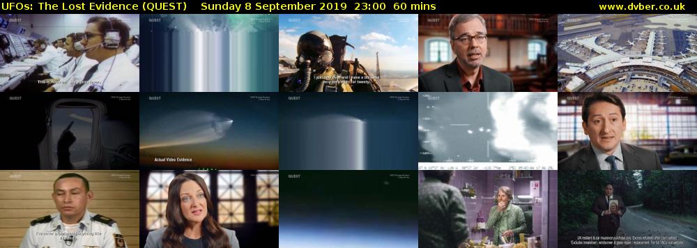 UFOs: The Lost Evidence (QUEST) Sunday 8 September 2019 23:00 - 00:00