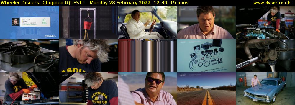 Wheeler Dealers: Chopped (QUEST) Monday 28 February 2022 12:30 - 12:45
