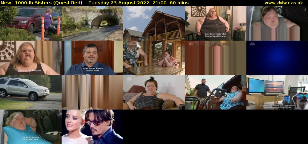 1000-lb Sisters (Quest Red) Tuesday 23 August 2022 21:00 - 22:00