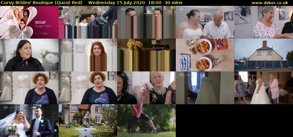 Curvy Brides' Boutique (Quest Red) Wednesday 15 July 2020 18:00 - 18:30