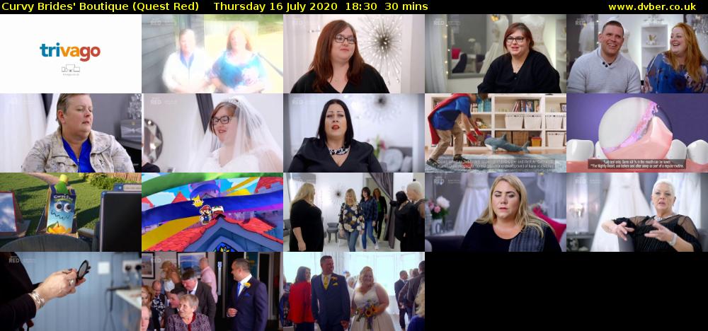 Curvy Brides' Boutique (Quest Red) Thursday 16 July 2020 18:30 - 19:00
