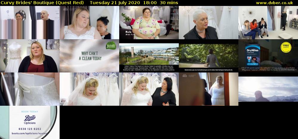 Curvy Brides' Boutique (Quest Red) Tuesday 21 July 2020 18:00 - 18:30