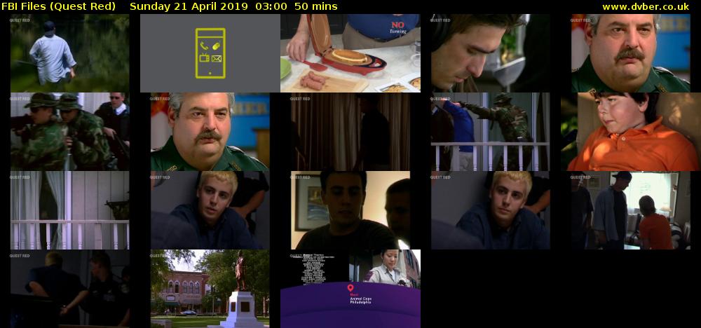 FBI Files (Quest Red) Sunday 21 April 2019 03:00 - 03:50