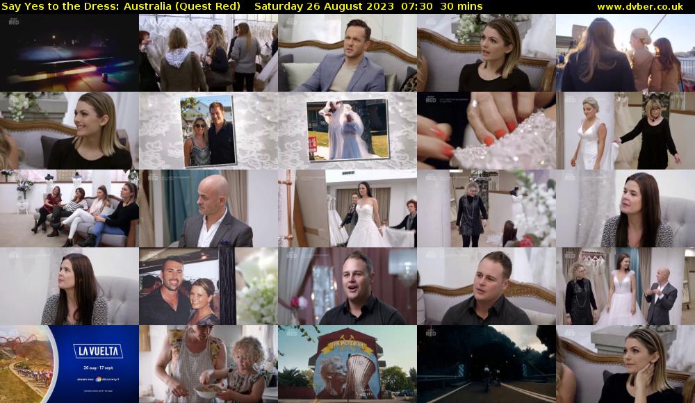 Say Yes to the Dress: Australia (Quest Red) Saturday 26 August 2023 07:30 - 08:00