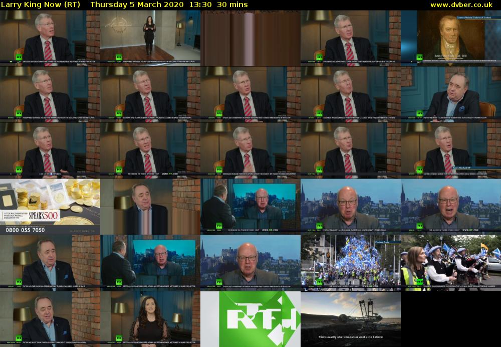 Larry King Now (RT) Thursday 5 March 2020 13:30 - 14:00