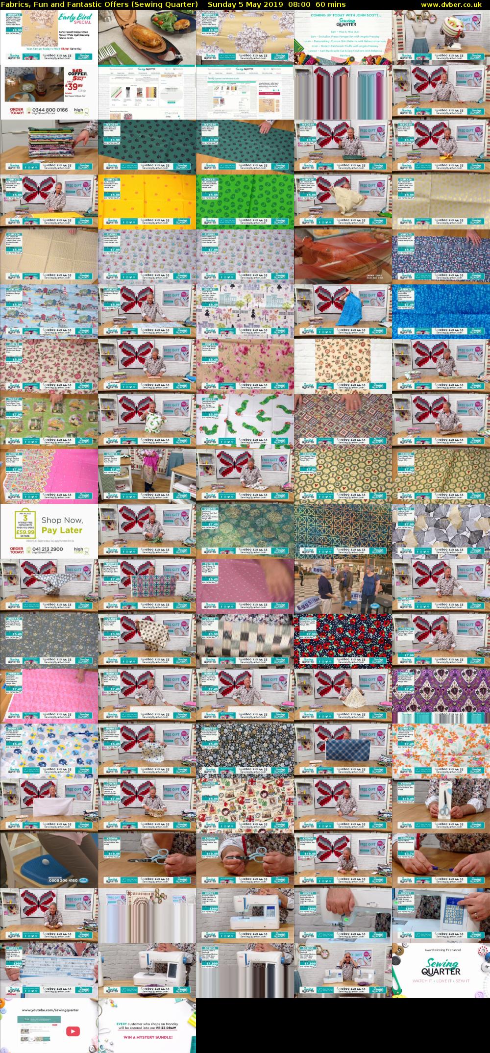 Fabrics, Fun and Fantastic Offers (Sewing Quarter) Sunday 5 May 2019 08:00 - 09:00