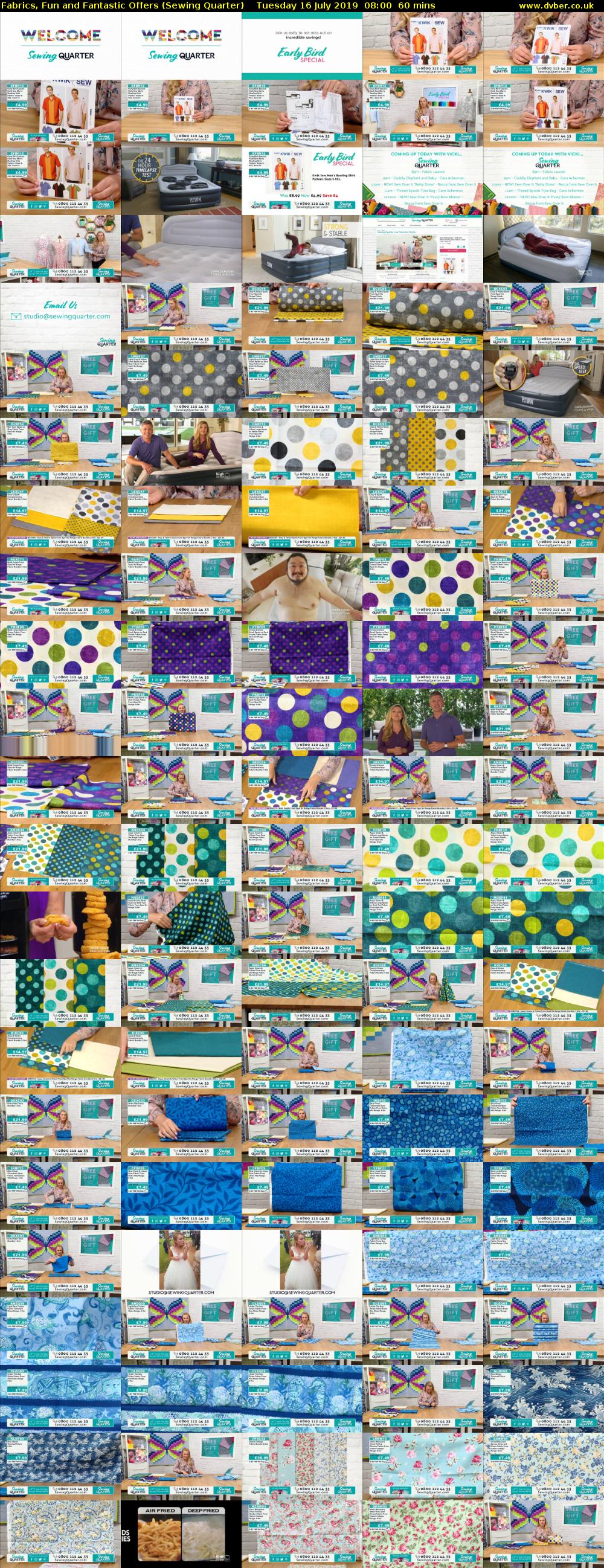 Fabrics, Fun and Fantastic Offers (Sewing Quarter) Tuesday 16 July 2019 08:00 - 09:00
