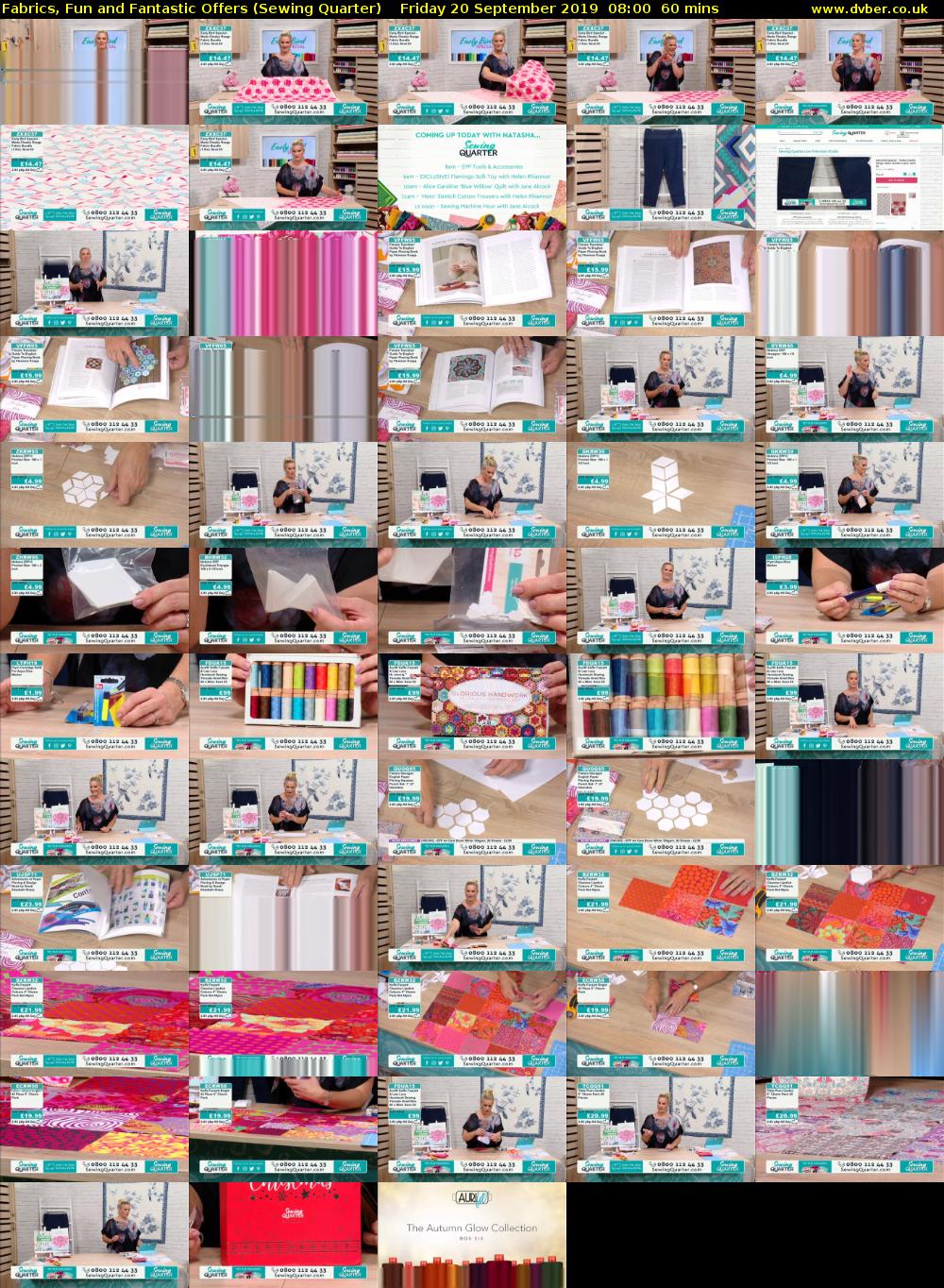 Fabrics, Fun and Fantastic Offers (Sewing Quarter) Friday 20 September 2019 08:00 - 09:00