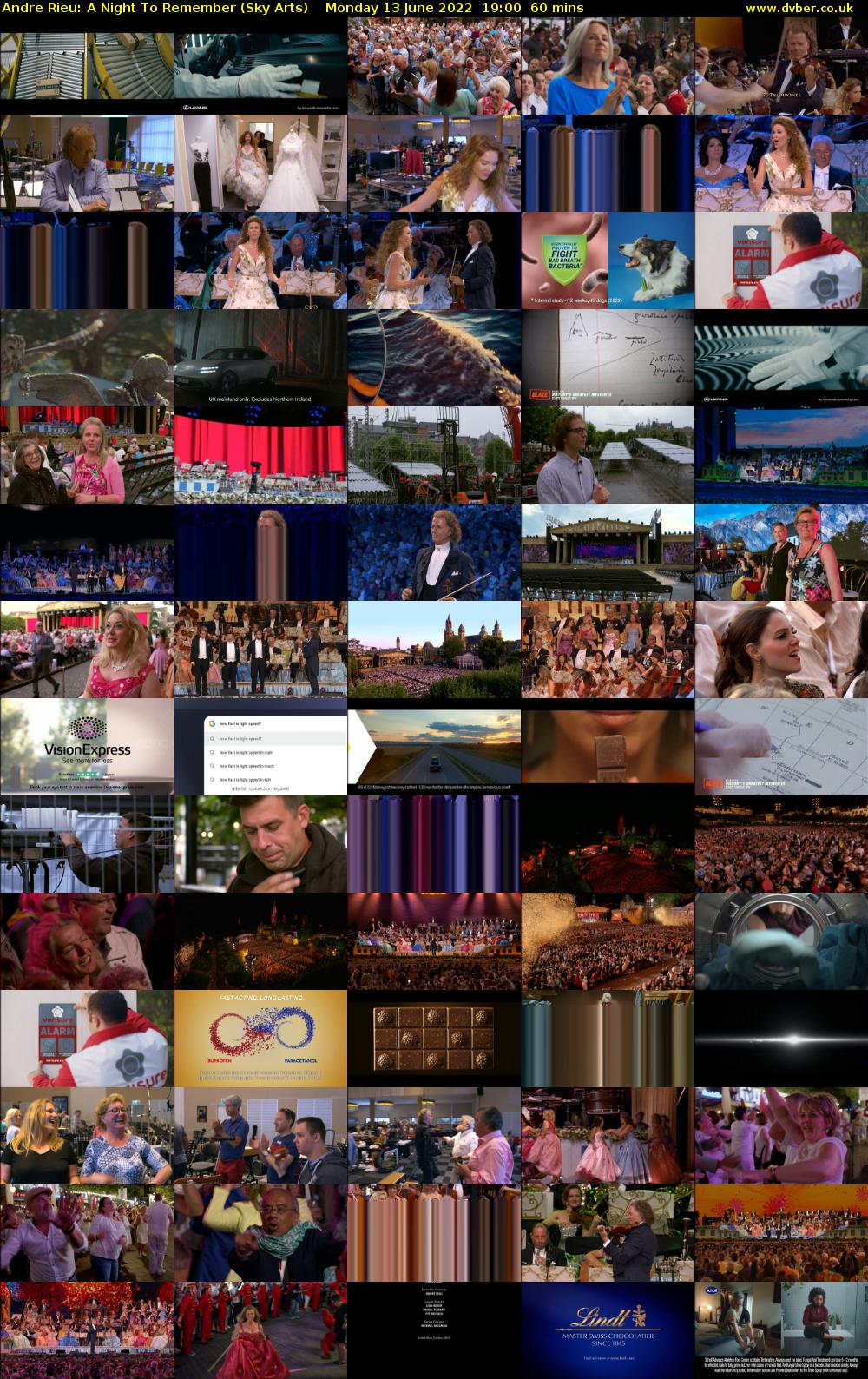 Andre Rieu: A Night To Remember (Sky Arts) Monday 13 June 2022 19:00 - 20:00