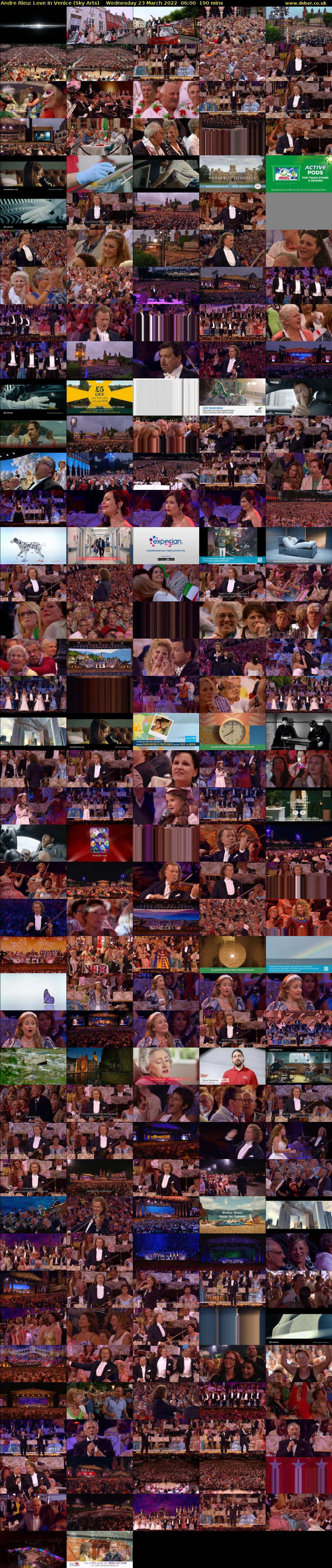 Andre Rieu: Love In Venice (Sky Arts) Wednesday 23 March 2022 06:00 - 09:10