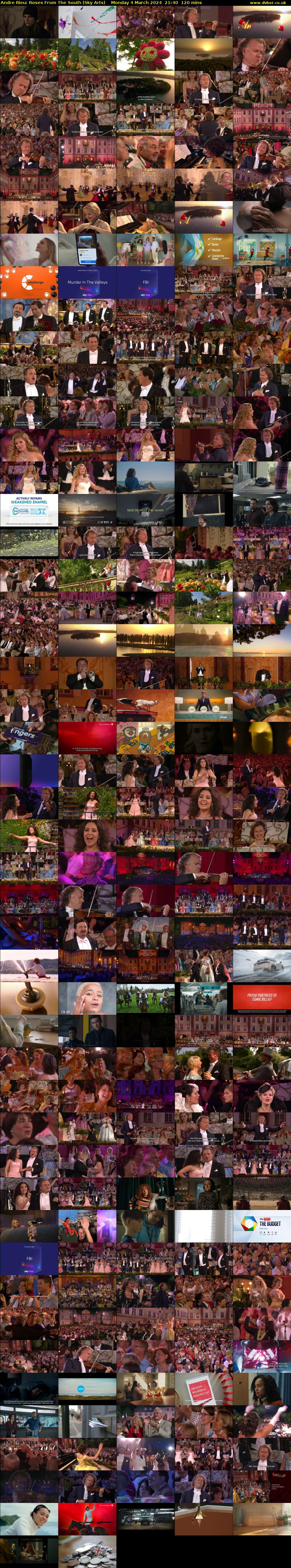 Andre Rieu: Roses From The South (Sky Arts) Monday 4 March 2024 21:40 - 23:40