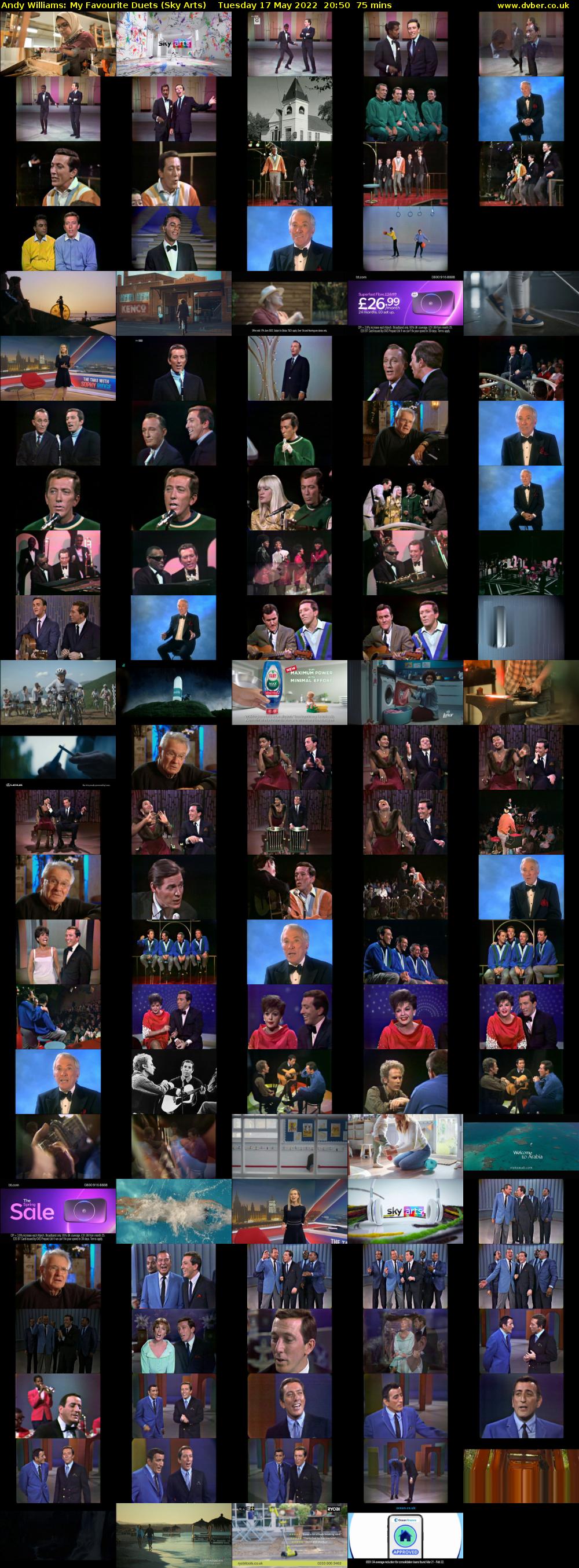 Andy Williams: My Favourite Duets (Sky Arts) Tuesday 17 May 2022 20:50 - 22:05