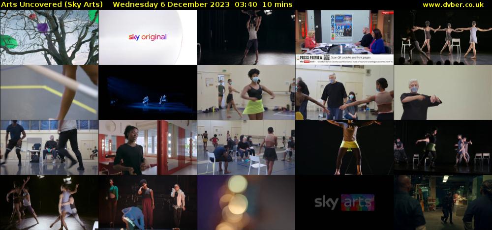 Arts Uncovered (Sky Arts) Wednesday 6 December 2023 03:40 - 03:50