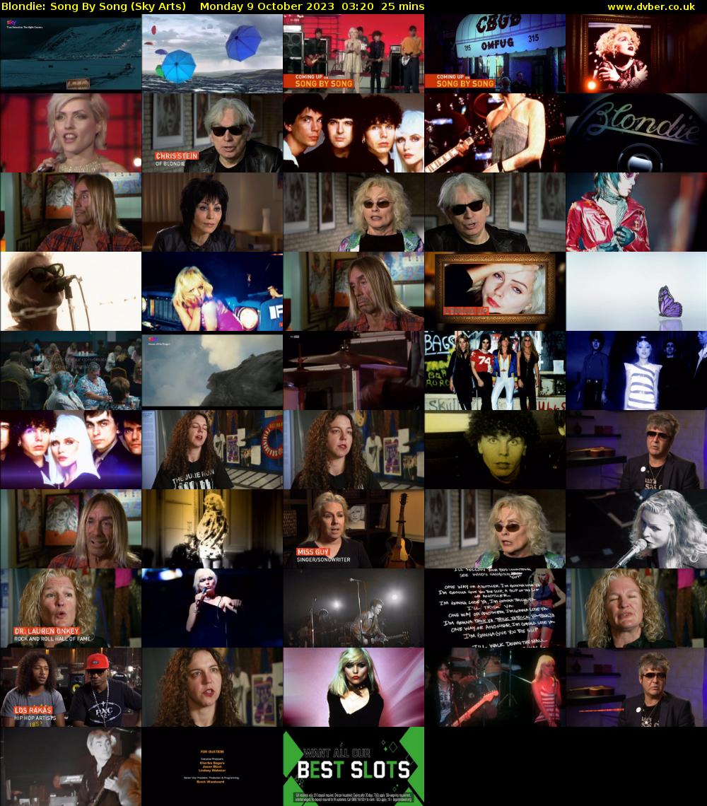 Blondie: Song By Song (Sky Arts) Monday 9 October 2023 03:20 - 03:45