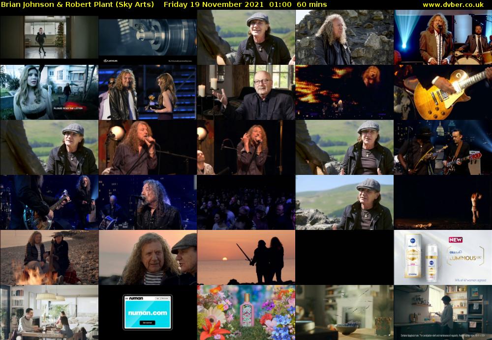Brian Johnson & Robert Plant (Sky Arts) Friday 19 November 2021 01:00 - 02:00