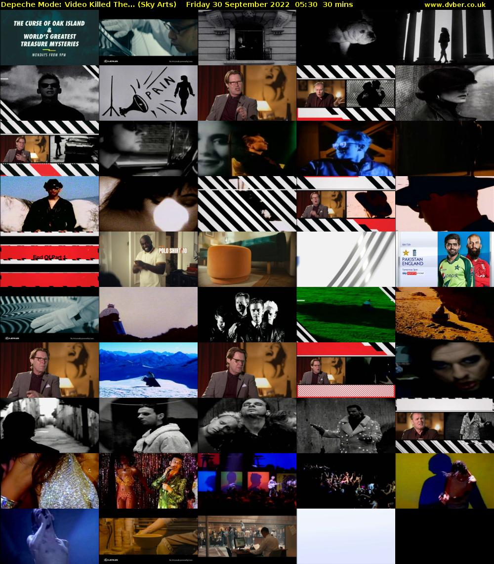 Depeche Mode: Video Killed The... (Sky Arts) Friday 30 September 2022 05:30 - 06:00