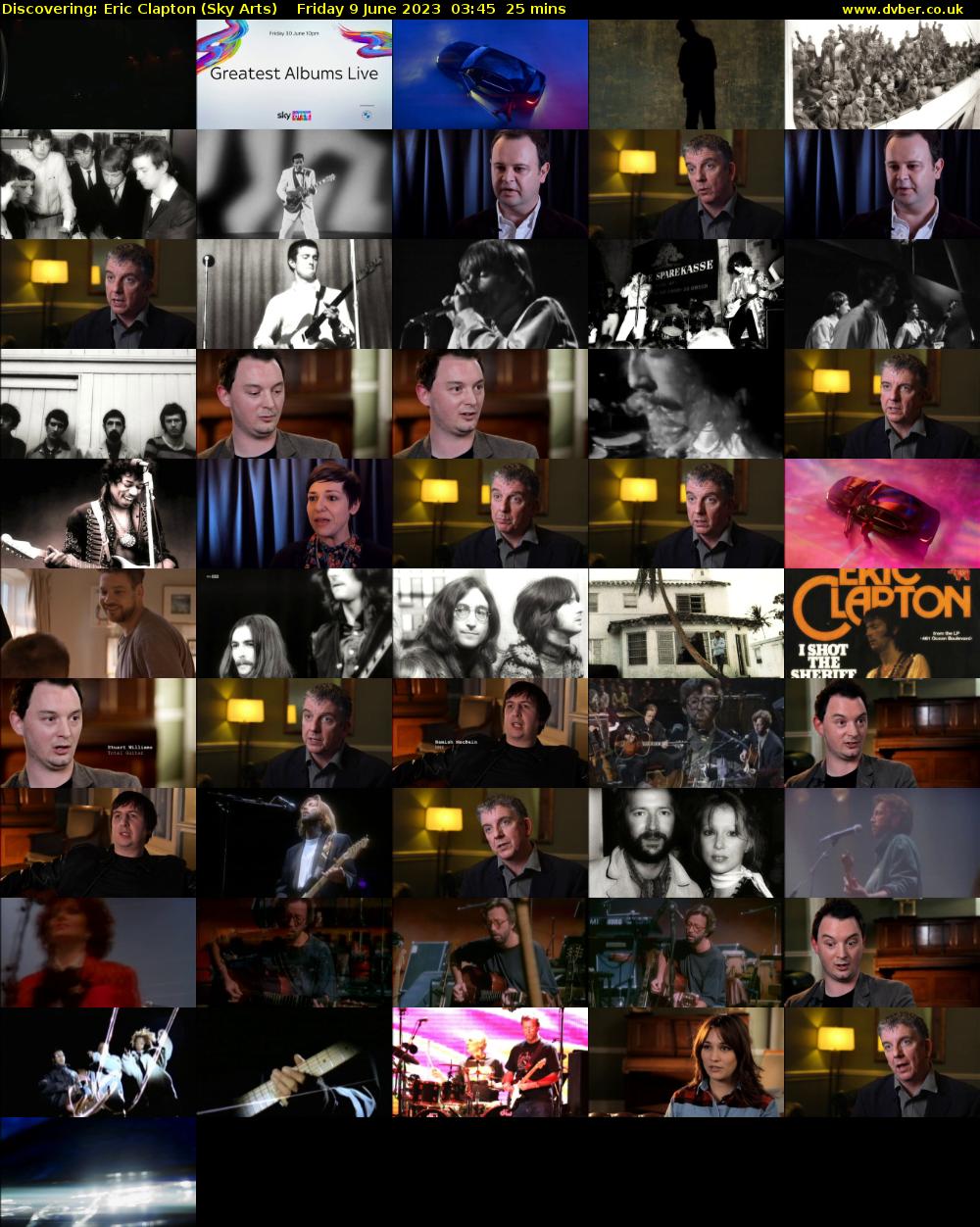 Discovering: Eric Clapton (Sky Arts) Friday 9 June 2023 03:45 - 04:10