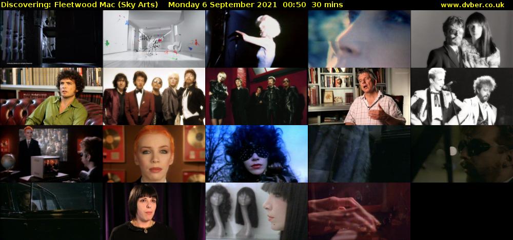Discovering: Fleetwood Mac (Sky Arts) Monday 6 September 2021 01:50 - 02:20