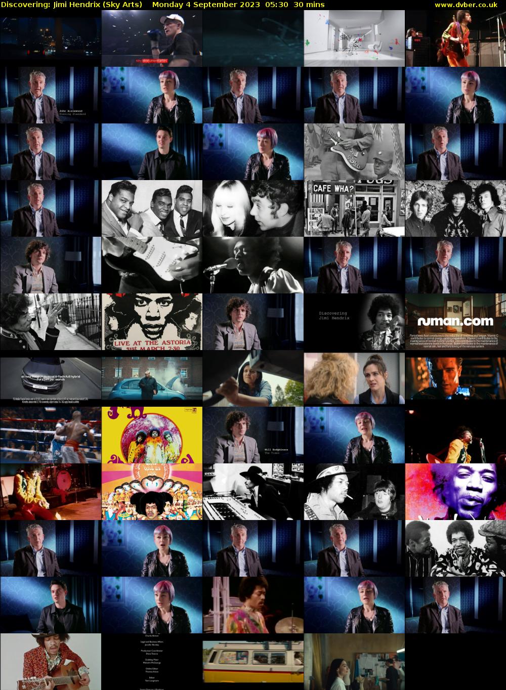 Discovering: Jimi Hendrix (Sky Arts) Monday 4 September 2023 05:30 - 06:00