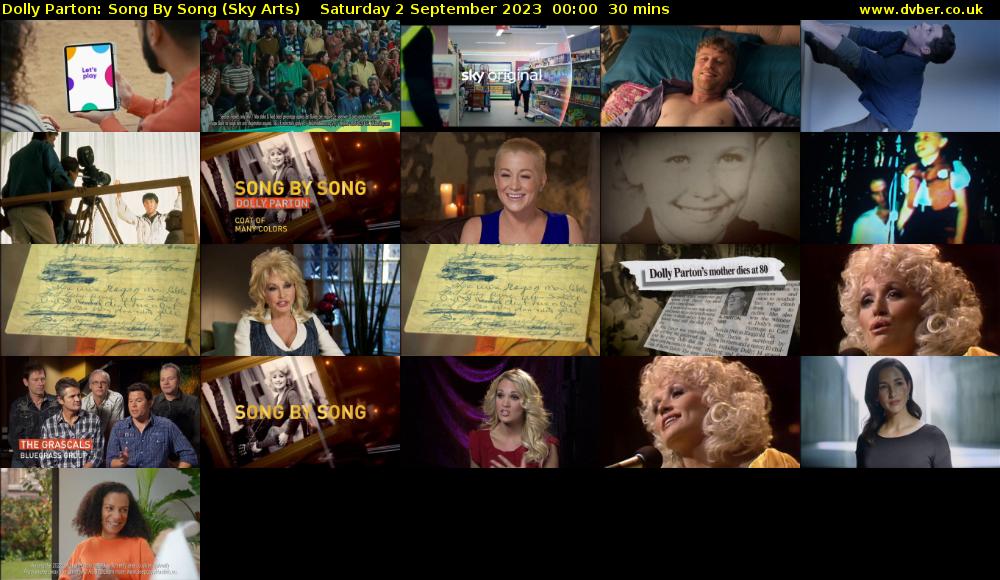 Dolly Parton: Song By Song (Sky Arts) Saturday 2 September 2023 00:00 - 00:30