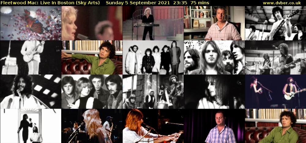 Fleetwood Mac: Live In Boston (Sky Arts) Monday 6 September 2021 00:35 - 01:50