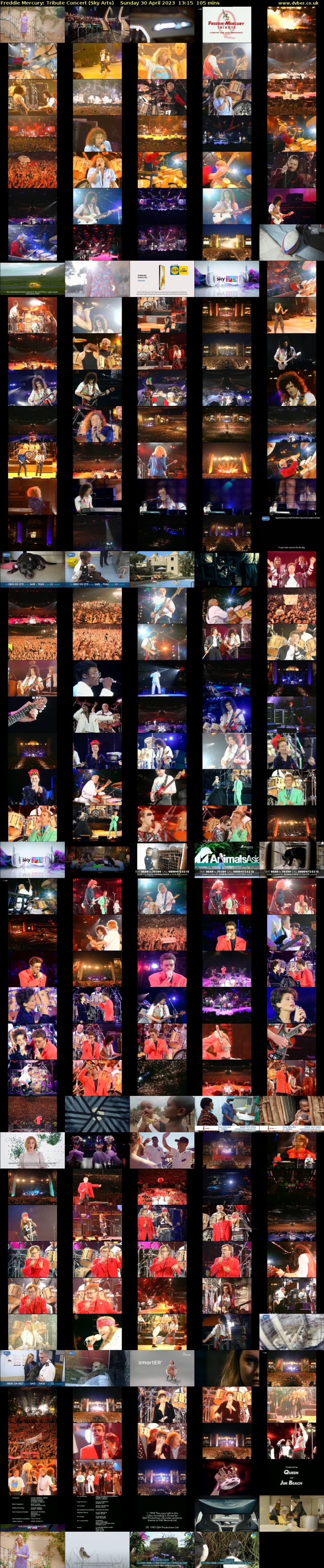 Freddie Mercury: Tribute Concert (Sky Arts) Sunday 30 April 2023 13:15 - 15:00