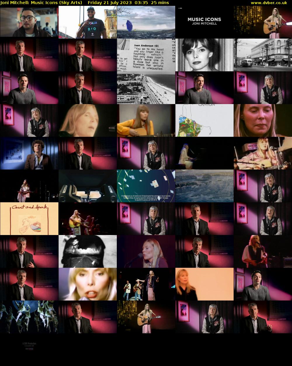 Joni Mitchell: Music Icons (Sky Arts) Friday 21 July 2023 03:35 - 04:00