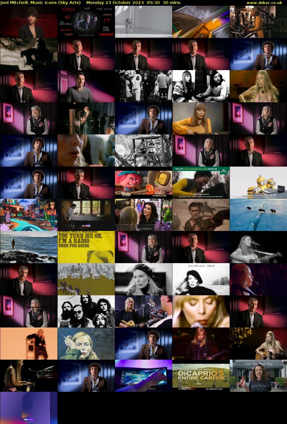 Joni Mitchell: Music Icons (Sky Arts) Monday 23 October 2023 05:30 - 06:00