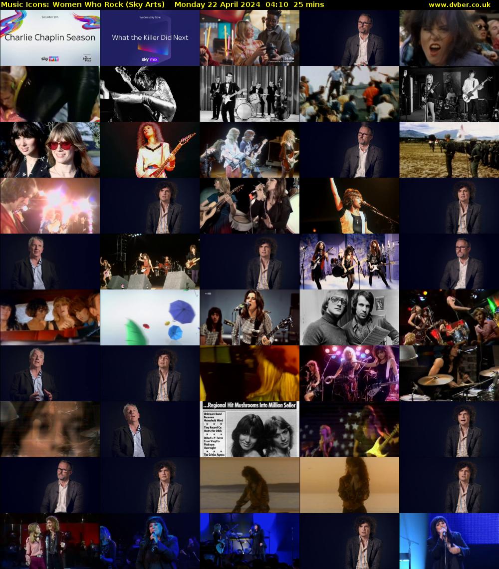 Music Icons: Women Who Rock (Sky Arts) Monday 22 April 2024 04:10 - 04:35