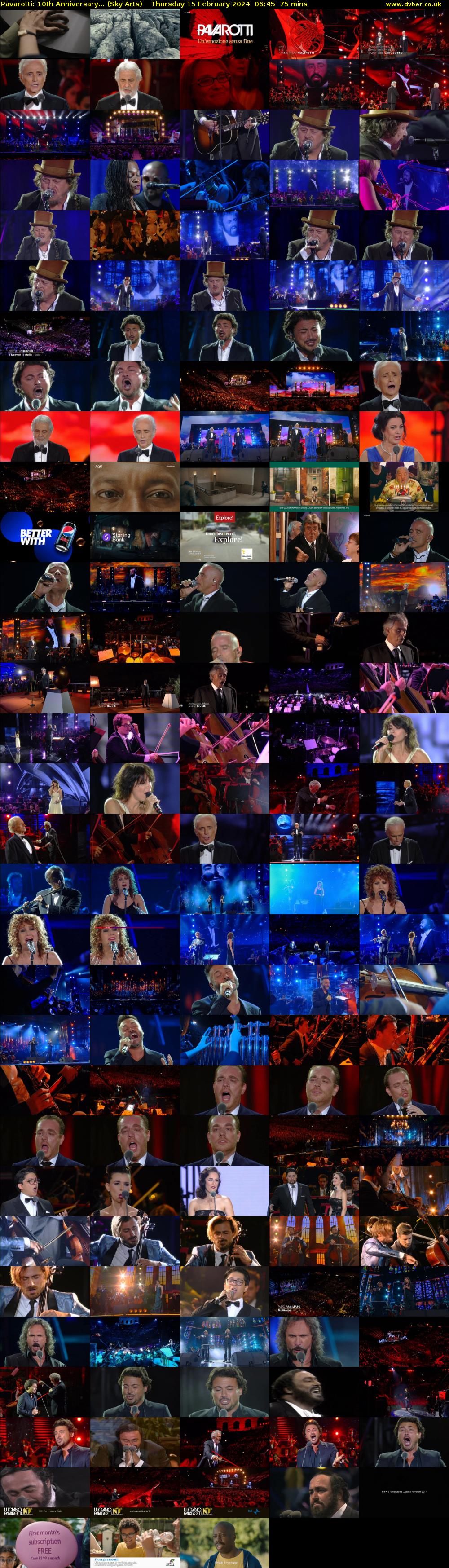 Pavarotti: 10th Anniversary... (Sky Arts) Thursday 15 February 2024 06:45 - 08:00