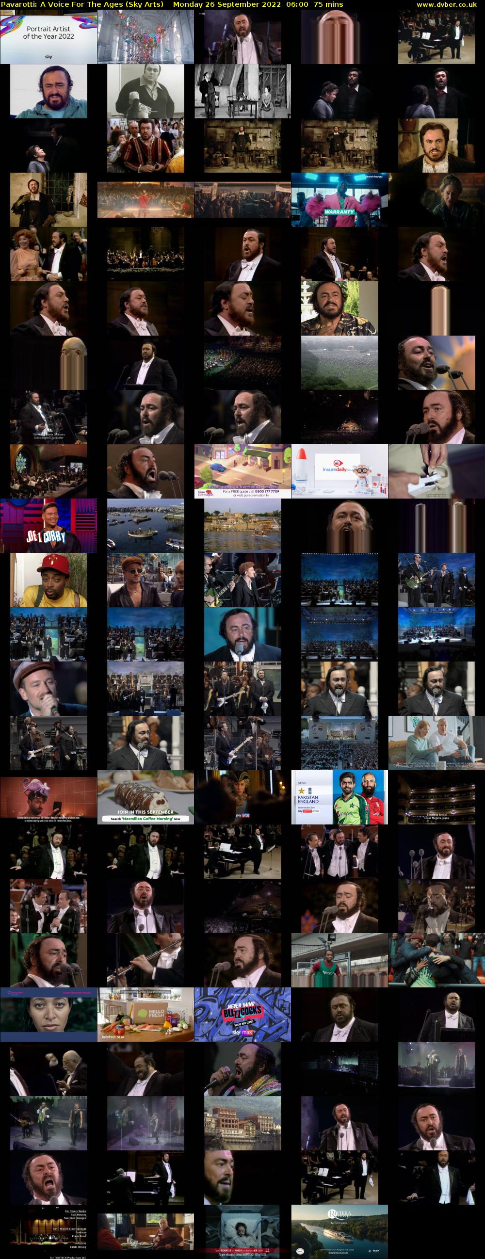 Pavarotti: A Voice For The Ages (Sky Arts) Monday 26 September 2022 06:00 - 07:15