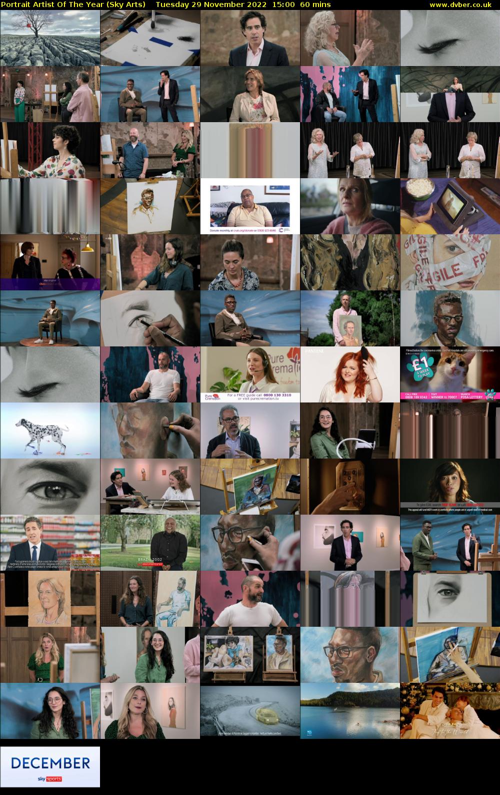 Portrait Artist Of The Year (Sky Arts) Tuesday 29 November 2022 15:00 - 16:00