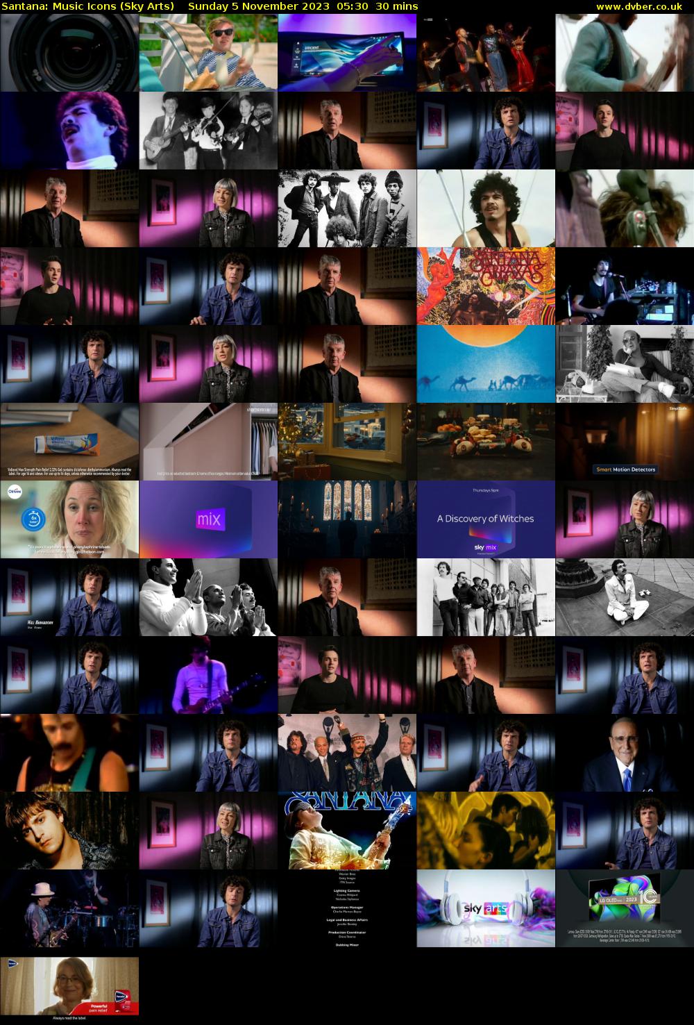 Santana: Music Icons (Sky Arts) Sunday 5 November 2023 05:30 - 06:00