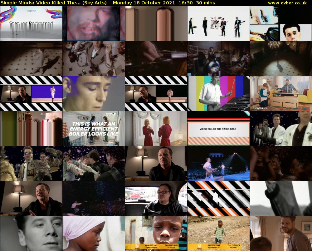 Simple Minds: Video Killed The... (Sky Arts) Monday 18 October 2021 16:30 - 17:00